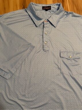 Rafter C Pearl Snap Western Geometric Polo Shirt Performance Golf Mens 2XL